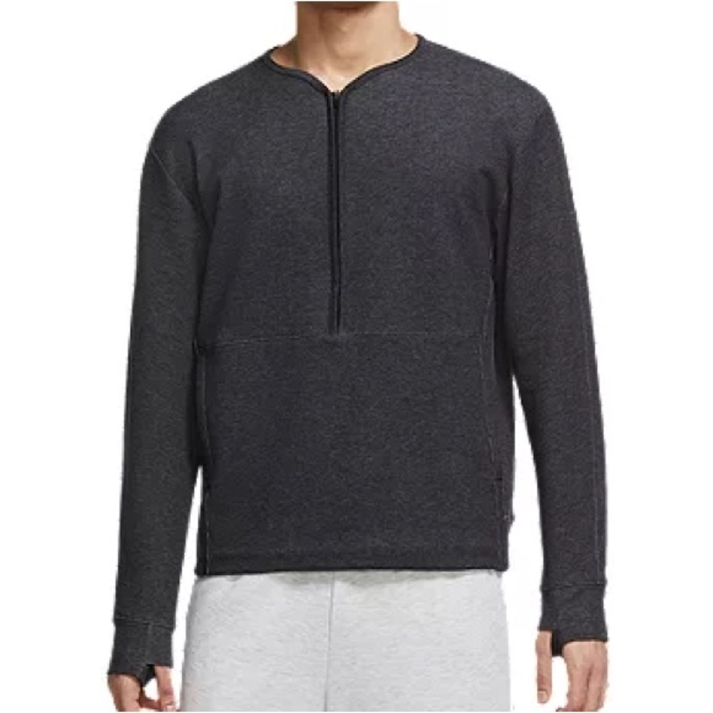 New Nike Men’s Yoga Dri-Fit Grey 1/2 Zip Crew Pullover - Size Large  NWT
